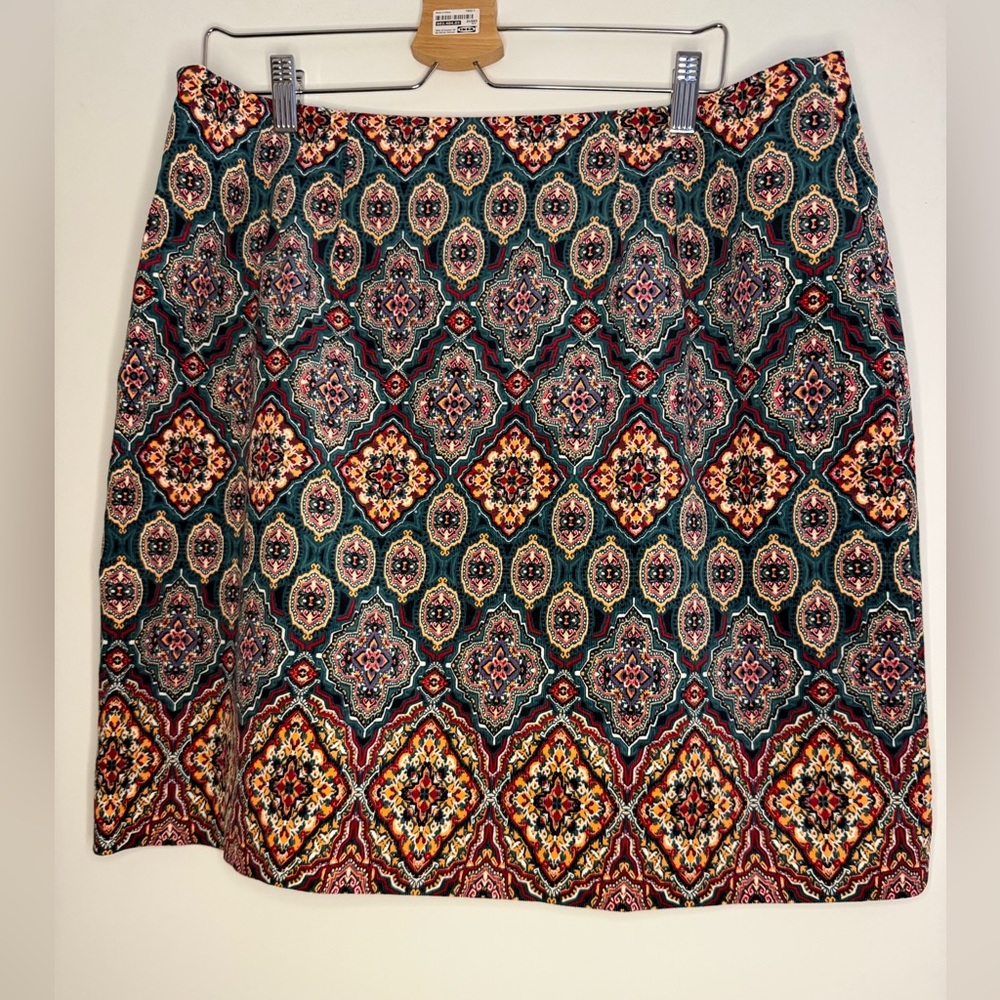 LOFT Multicolor A-Line Corduroy Skirt - size 14. NEW with tags